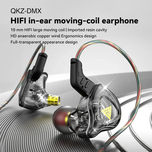 Original QKZ AK6 DMX Copper Driver HiFi Wired Earphone Sport Headphone Bass Stereo Headset Music Earbuds 3.5MM In Ear With Mic