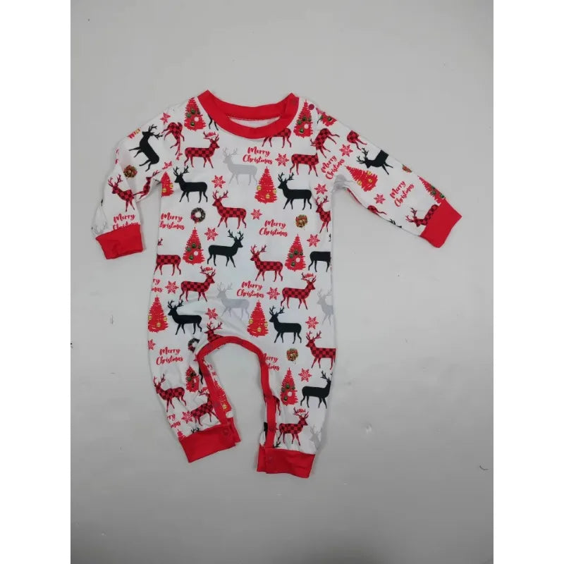 Xmas Gift New 2024 Family Look Allover Print Parent-child Matching Outfits Christmas Pajamas Set 2 Pieces Suit Sleepwear Pyjamas