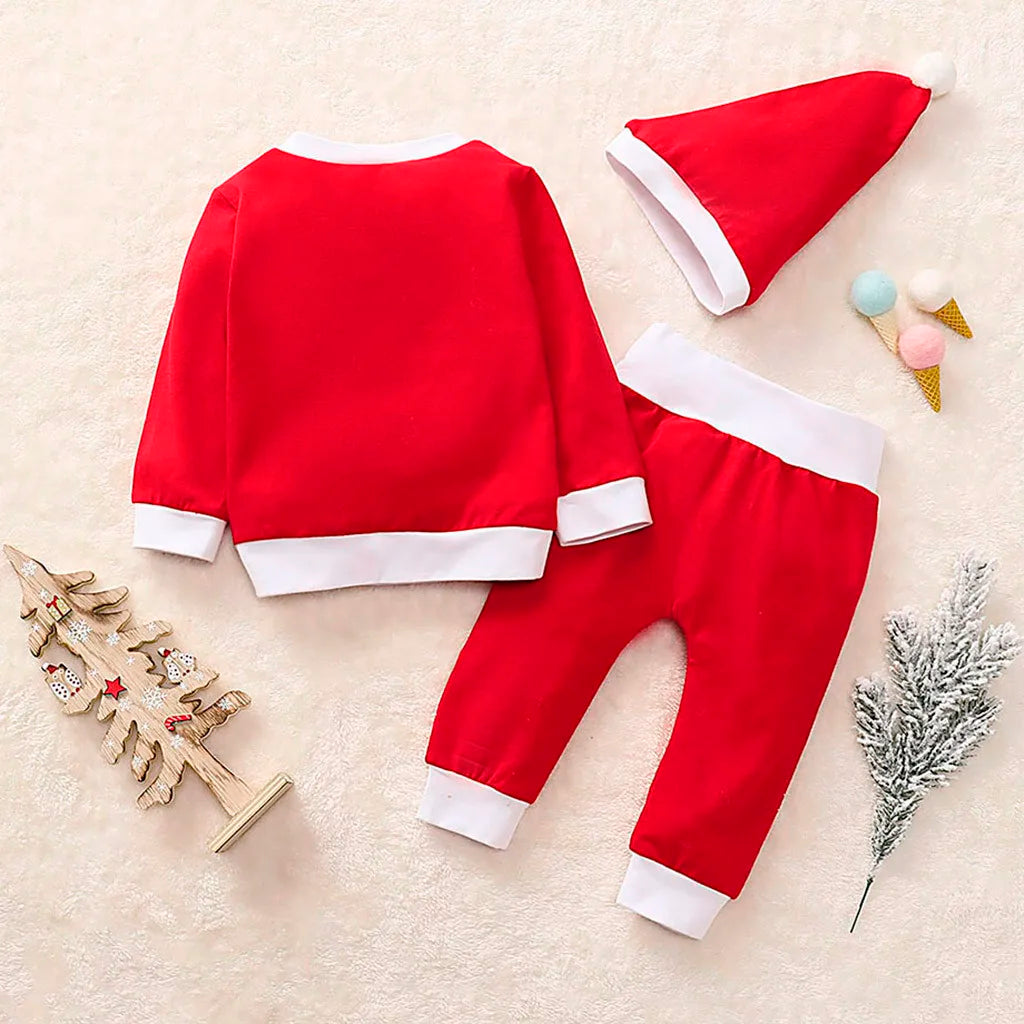 2024 New Cartoon Cute Print Pajamas Set Clothes Girl Sleepwear Nightwear Children Santa Claus Christmas Pyjamas Cotton Clothing