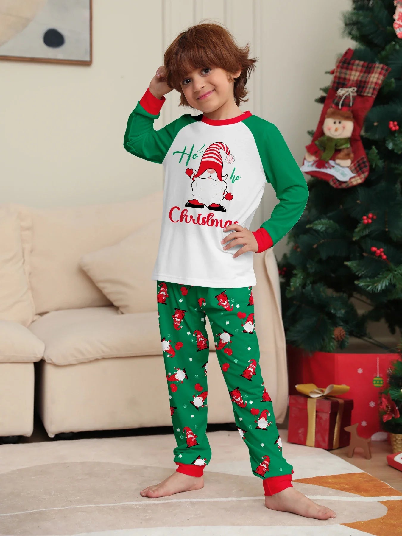 Merry Xmas Santa Claus Pattern Mother Father Kids Matching Pajamas Set Casual Soft 2 Pcs Home Suit Christmas Pyjamas Family Look