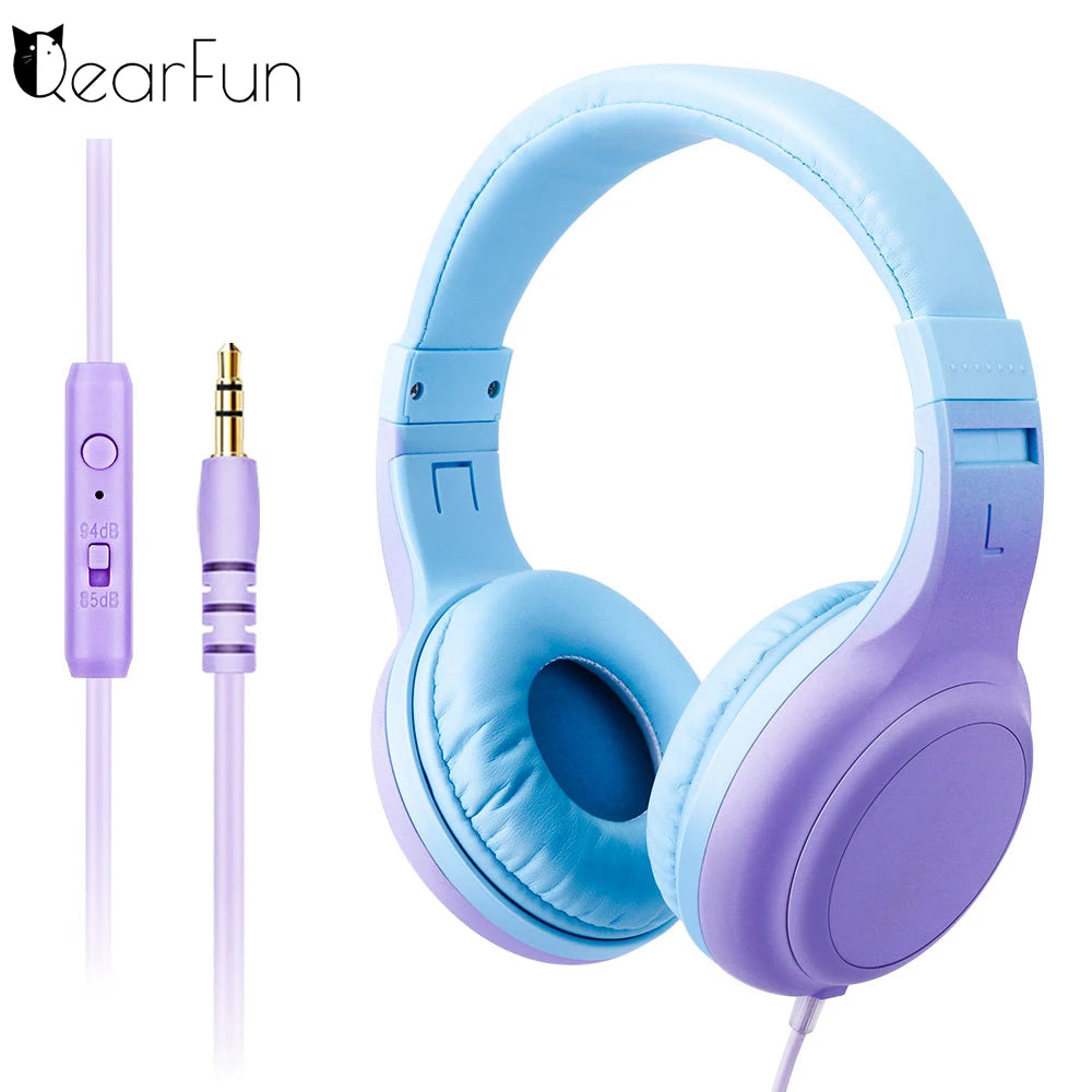 Kids Headphones Wired Headphones with Microphone 85dB Volume Limit Stereo Children Headset for Shcool Home Travel Kids Gift